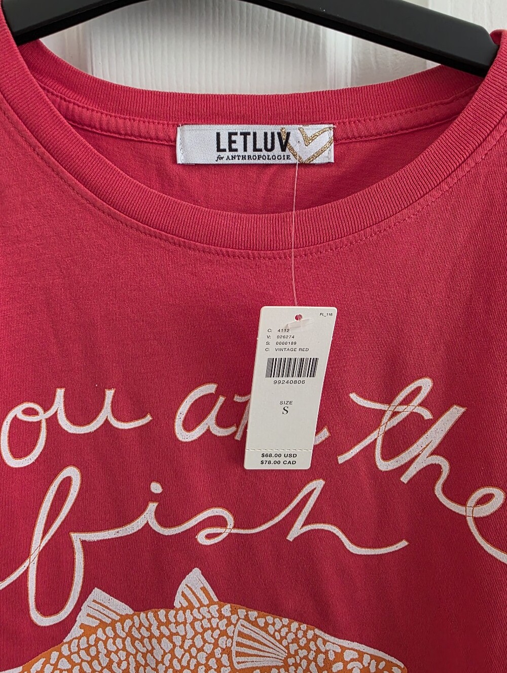 NWT Letluv Graphic Tee "You Are The Fish To My Chips" - Picture 7 of 7